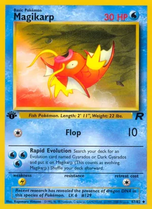 Magikarp 047/082 Uncommon, Team Rocket Pokémon TCG card