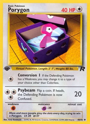Porygon 048/082 Uncommon, Team Rocket Pokémon TCG card