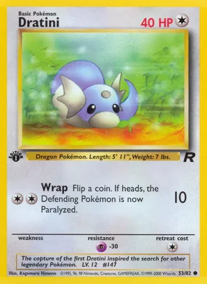 Dratini 053/082 Common, Team Rocket Pokémon TCG card