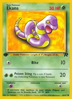 Ekans 056/082 Common, Team Rocket Pokémon TCG card