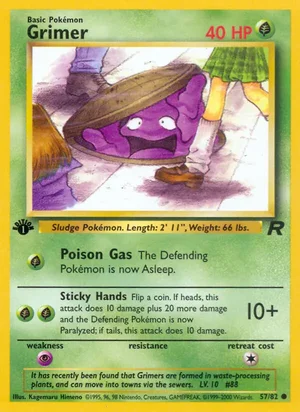 Grimer 057/082 Common, Team Rocket Pokémon TCG card