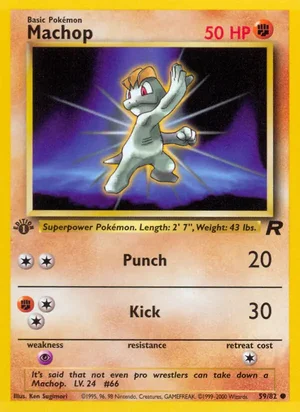 Machop 059/082 Common, Team Rocket Pokémon TCG card