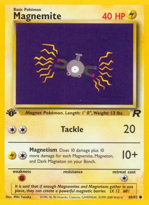 Magnemite 060/082 Common, Team Rocket Pokémon TCG card
