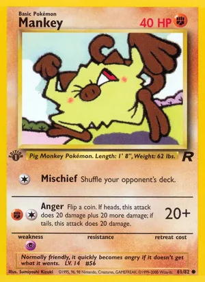 Mankey 061/082 Common, Team Rocket Pokémon TCG card