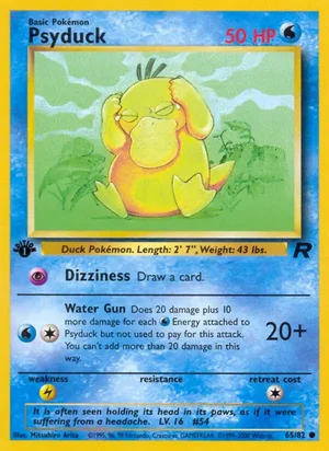 Psyduck 065/082 Common, Team Rocket Pokémon TCG card