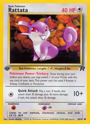 Rattata 066/082 Common, Team Rocket Pokémon TCG card