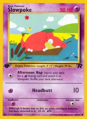 Slowpoke 067/082 Common, Team Rocket Pokémon TCG card