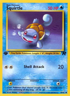 Squirtle 068/082 Common, Team Rocket Pokémon TCG card
