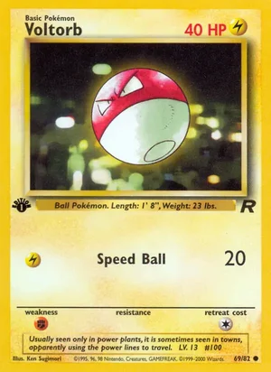 Voltorb 069/082 Common, Team Rocket Pokémon TCG card