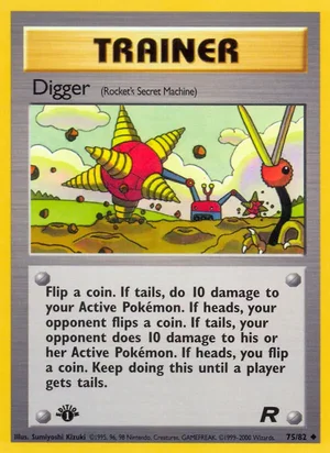 Digger (Rocket's Secret Machine) 075/082 Uncommon, Team Rocket Pokémon TCG card