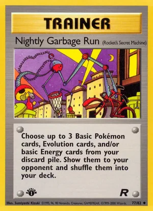Nightly Garbage Run (Rocket's Secret Machine) 077/082 Uncommon, Team Rocket Pokémon TCG card