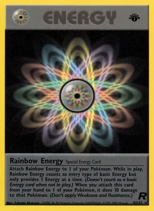 Rainbow Energy (80) 080/082 Rare, Team Rocket Pokémon TCG card