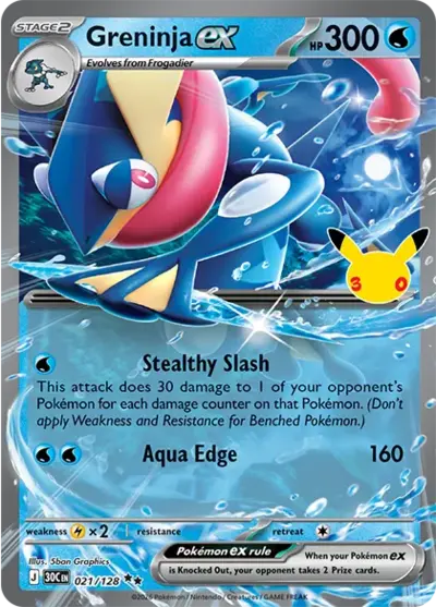 Greninja ex 30th Celebration Pok&eacute;mon TCG 021/128