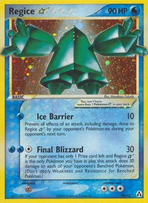 Regice Gold Star card, EX Legend Maker