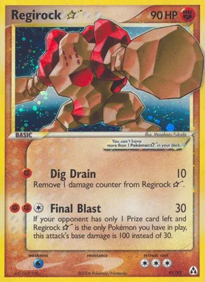 Regirock Gold Star card, EX Legend Maker