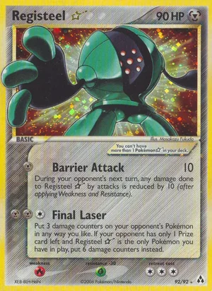 Registeel Gold Star card, EX Legend Maker