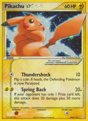 Pikachu Gold Star card, EX Holon Phantoms