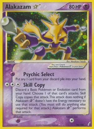 Alakazam Gold Star card, EX Crystal Guardians