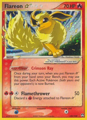 Flareon Gold Star card, EX Power Keepers