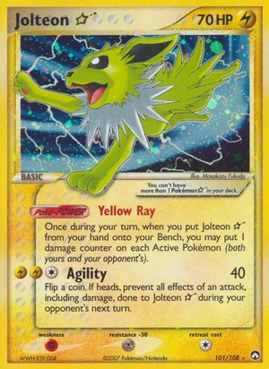 Jolteon Gold Star card, EX Power Keepers