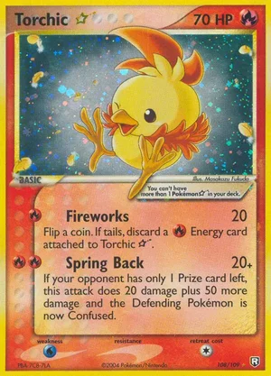 Torchic Gold Star card, EX Team Rocket Returns