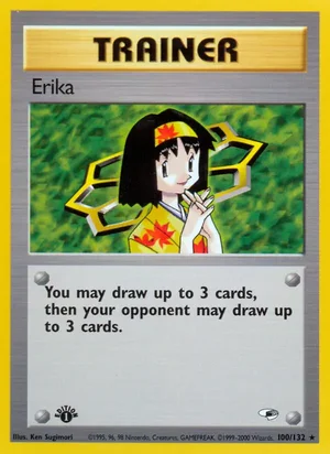 Erika (100) 100/132 Rare, Gym Heroes Pokémon TCG card