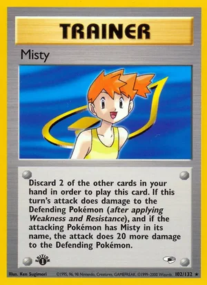 Misty (102) 102/132 Rare, Gym Heroes Pokémon TCG card