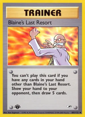 Blaine's Last Resort 105/132 Uncommon, Gym Heroes Pokémon TCG card