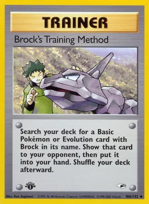Brock's Training Method 106/132 Uncommon, Gym Heroes Pokémon TCG card