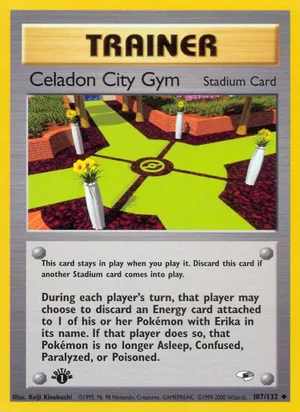 Celadon City Gym 107/132 Uncommon, Gym Heroes Pokémon TCG card