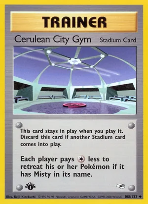 Cerulean City Gym 108/132 Uncommon, Gym Heroes Pokémon TCG card