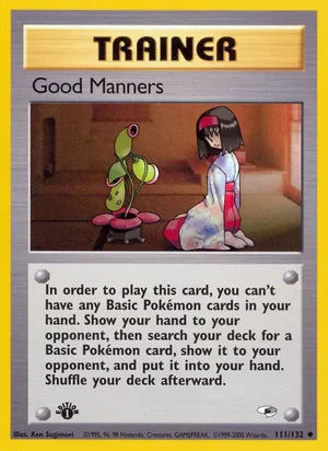 Good Manners 111/132 Uncommon, Gym Heroes Pokémon TCG card