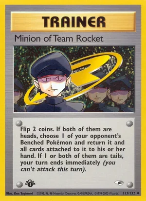 Minion of Team Rocket 113/132 Uncommon, Gym Heroes Pokémon TCG card