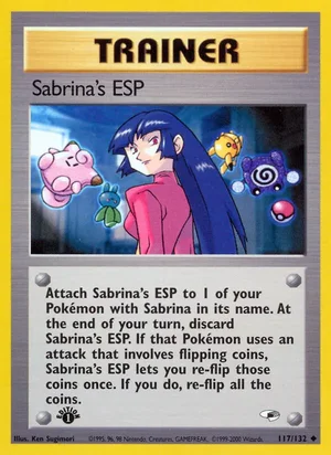 Sabrina's ESP 117/132 Uncommon, Gym Heroes Pokémon TCG card