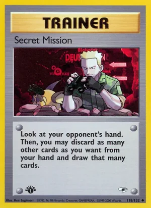 Secret Mission 118/132 Uncommon, Gym Heroes Pokémon TCG card