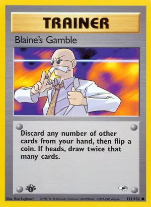 Blaine's Gamble 121/132 Common, Gym Heroes Pokémon TCG card