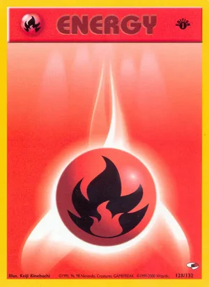 Fire Energy 128/132 Common, Gym Heroes Pokémon TCG card