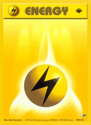 Lightning Energy 130/132 Common, Gym Heroes Pokémon TCG card