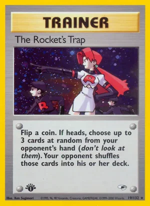 The Rocket's Trap 019/132 Holo Rare, Gym Heroes Pokémon TCG card