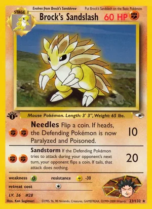 Brock's Sandslash 023/132 Rare, Gym Heroes Pokémon TCG card