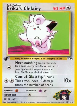 Erika's Clefairy 025/132 Rare, Gym Heroes Pokémon TCG card
