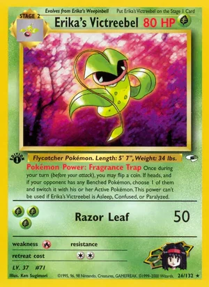 Erika's Victreebel 026/132 Rare, Gym Heroes Pokémon TCG card