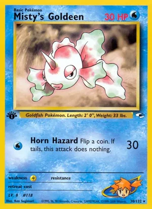 Misty's Goldeen (30) 030/132 Rare, Gym Heroes Pokémon TCG card