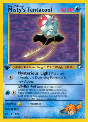 Misty's Tentacool (32) 032/132 Rare, Gym Heroes Pokémon TCG card