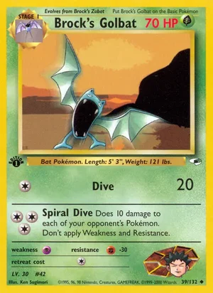 Brock's Golbat 039/132 Uncommon, Gym Heroes Pokémon TCG card