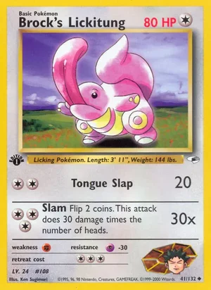 Brock's Lickitung 041/132 Uncommon, Gym Heroes Pokémon TCG card