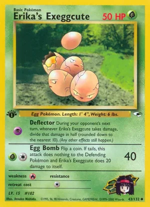 Erika's Exeggcute (43) 043/132 Uncommon, Gym Heroes Pokémon TCG card
