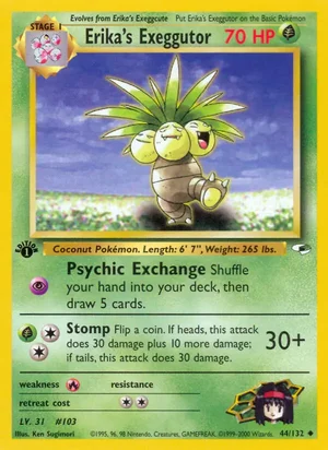 Erika's Exeggutor 044/132 Uncommon, Gym Heroes Pokémon TCG card
