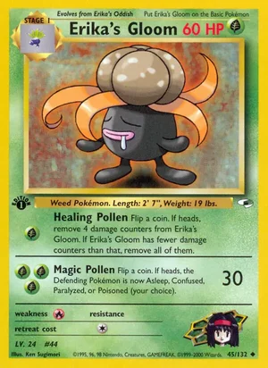Erika's Gloom (45) 045/132 Uncommon, Gym Heroes Pokémon TCG card