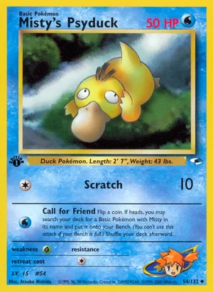 Misty's Psyduck 054/132 Uncommon, Gym Heroes Pokémon TCG card